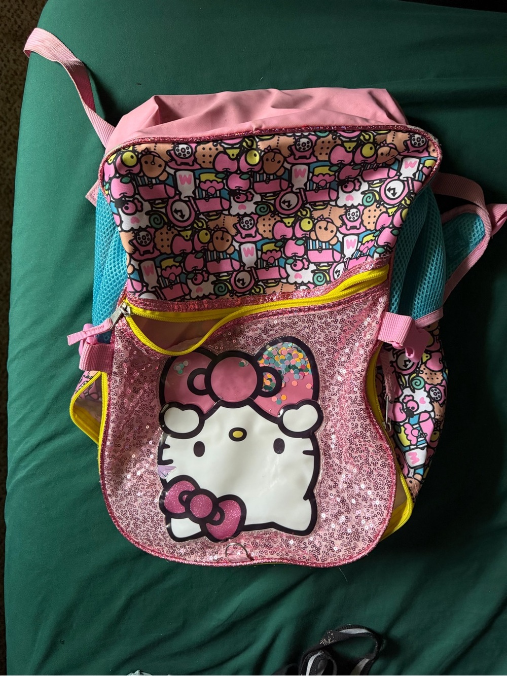 Hello Kitty Pink Kids Backpack with Glitter Front Pocket